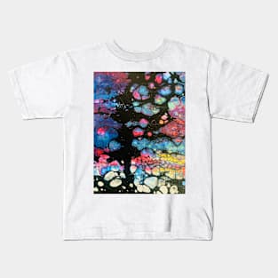 Rainbow pouring paint Kids T-Shirt